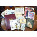 Two albums of postcards, including embroidered, embossed paper, greetings, novelty topography,