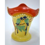 A Burleigh vase decorated with two love birds, decorated with two tropical Birds of Paradise,