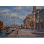 ** Andrew King (b 1956) - 'Harbour, Honfleur, France', oil on board, signed lower left, dated 2000,