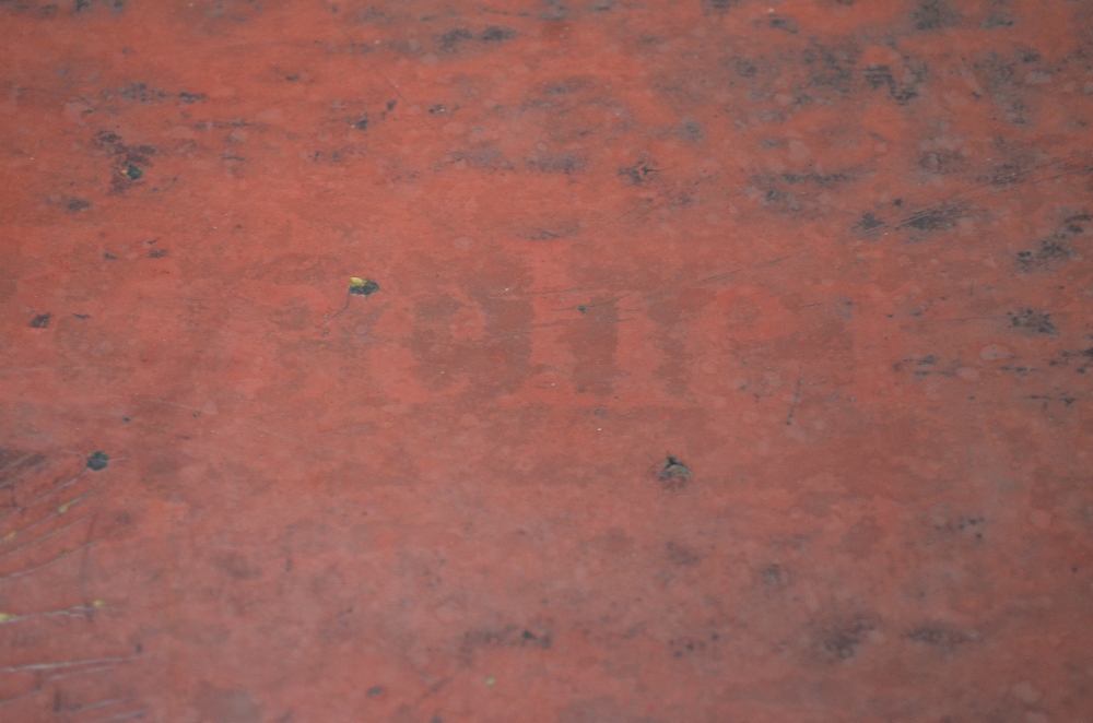 A Chinese red leather chest and cover of rectangular form, - Image 4 of 12