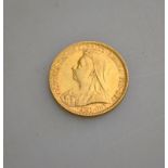 A Victorian gold sovereign dated 1897