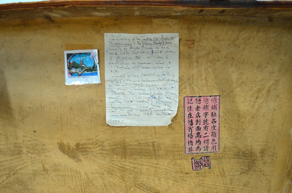 A Chinese red leather chest and cover of rectangular form, - Image 7 of 12