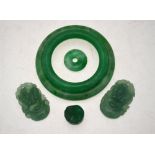 Six Chinese green stone objects,