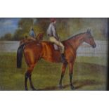 English school - A pair of equestrian studies - jockey and horse and trainer and horse,
