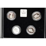 A boxed Royal Mint 1984-87 United Kingdom £1 silver proof Piedfort collection (four coins),