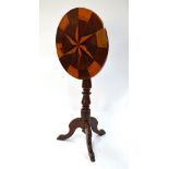 A Victorian specimen inlaid tripod table,