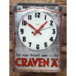 A Smiths Sectric Advertising clock for Craven 'A' cigarettes - 'For your Throat's Sake',