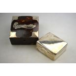 A Victorian silver-mounted tortoiseshell cigarette box, Saunders & Hollings, Chester 1893,