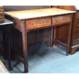 An 18th century oak side table,