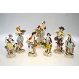 Seven various porcelain figures,