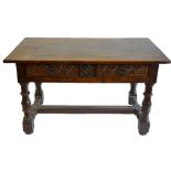 A 17th/18th century Spanish walnut table,