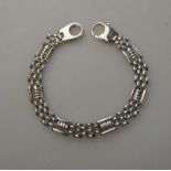 9ct white gold gate and fancy linked bracelet, approx.