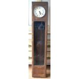 A Dictograph clock in walnut case, 160 cm high x 30.