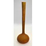 Andre Delatte, Nancy, France - an art glass vase with long neck, mottled yellow/orange body, signed,