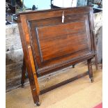 A 19th century mahogany folio browser stand, with lacquered brass fittings,