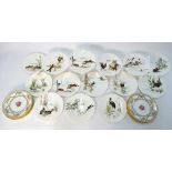 A Victorian porcelain dessert service comprising four tazzas and ten plates,