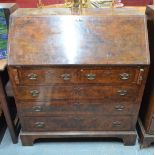 A 19th century mahogany bureau,