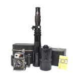 A Marshall Press camera no 6600739, with Nikkov 1:35 f = 105 mm lens, cased,