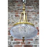 A good quality ormolu mounted cut glass hanging electrolier,