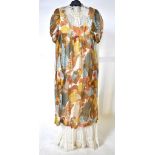 A 1970s Gina Fratini peasant style dress with over dress,