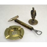 A cast metal car mascot - Black Watch officer, 10 cm,