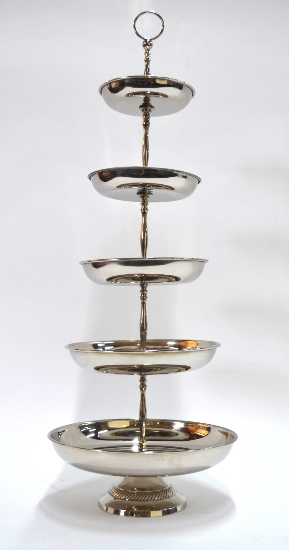 A nickel-plated 5-tier cake stand - Image 2 of 5