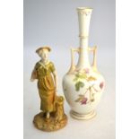 A Royal Worcester figure of a standing girl with a bowl; the base numbered 1774,