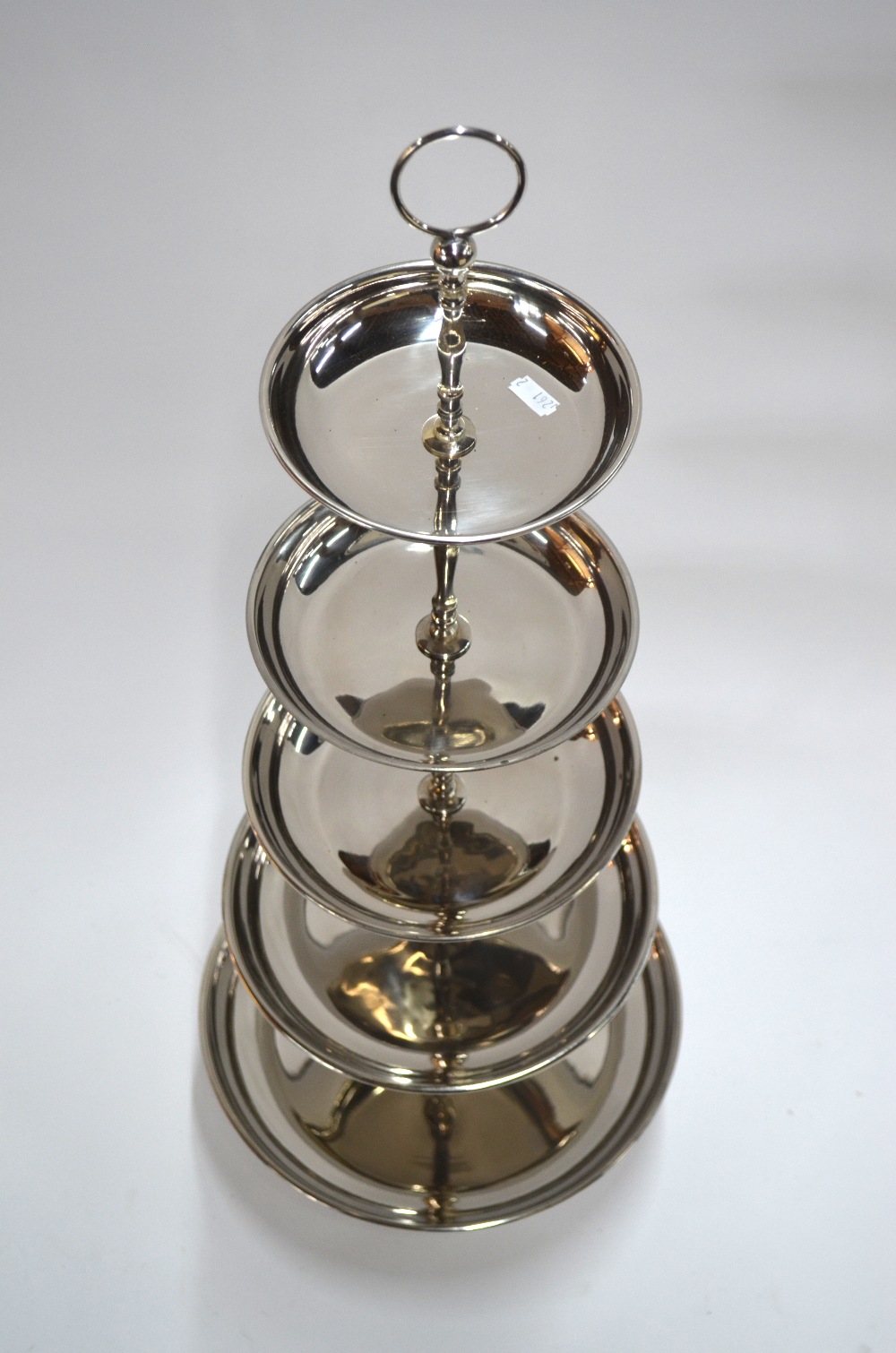 A nickel-plated 5-tier cake stand - Image 3 of 5