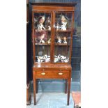 An Edwardian Sheraton revival satinwood banded walnut bookcase,