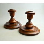 A pair of 19th century turned fruitwood