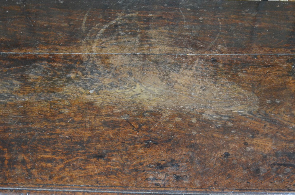 An early 18th century oak coffer, the wi - Image 9 of 10