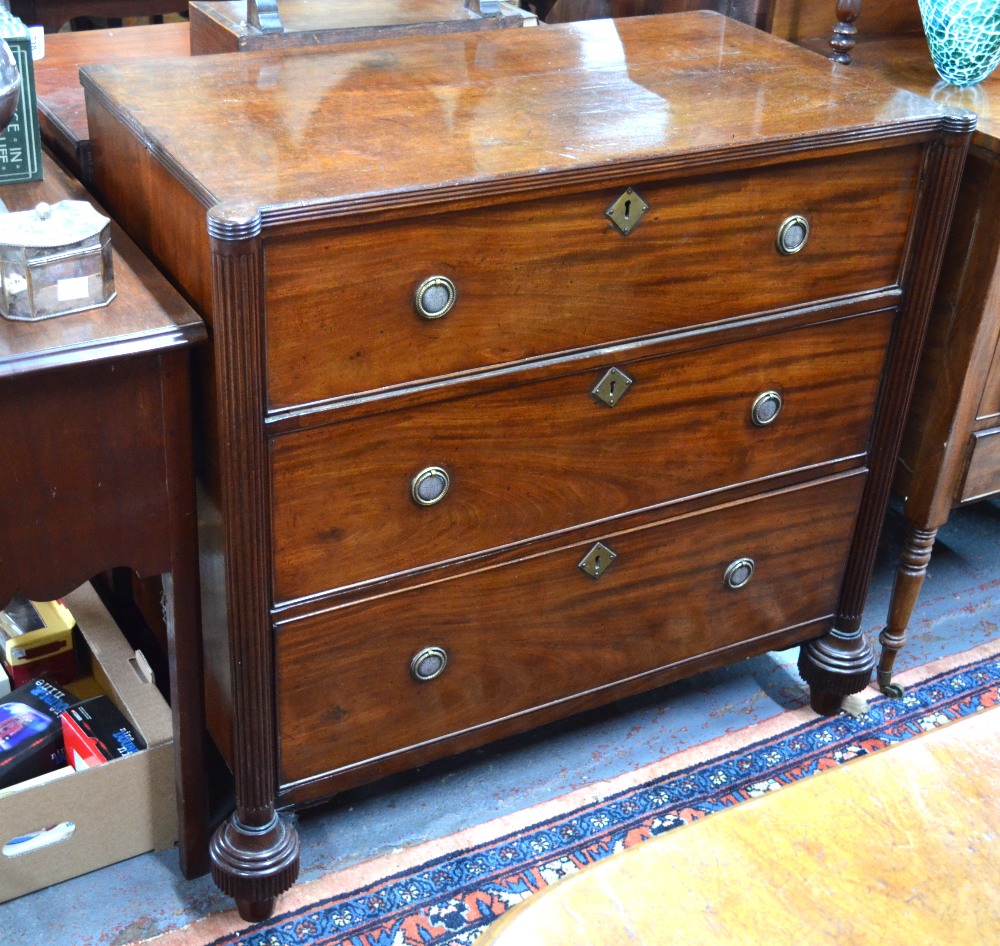 A 19th century mahogany commode having t