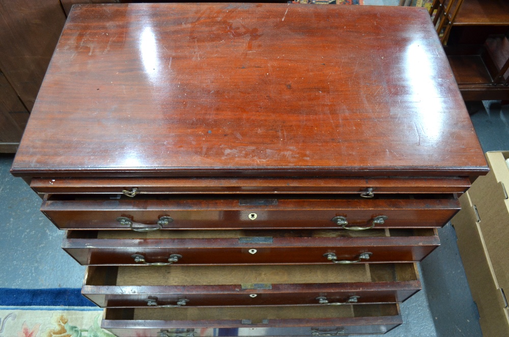 A George III mahogany chest of four long - Image 4 of 5