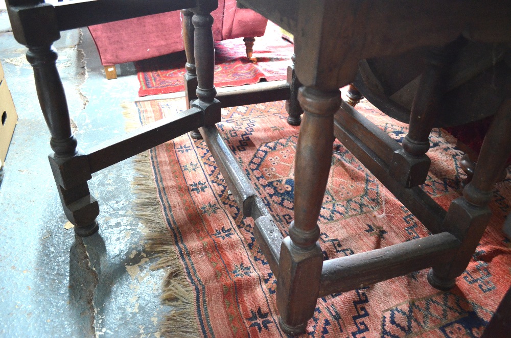 A 17th century oak gateleg table, the pl - Image 10 of 10