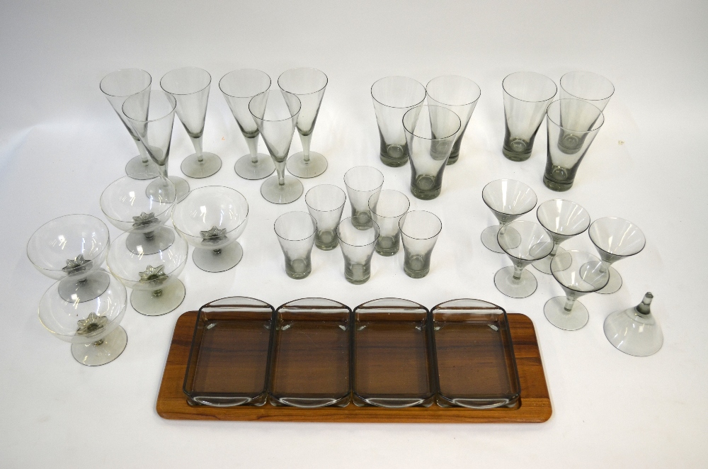Holmegaarde smoke glass - six Clausholm - Image 5 of 7