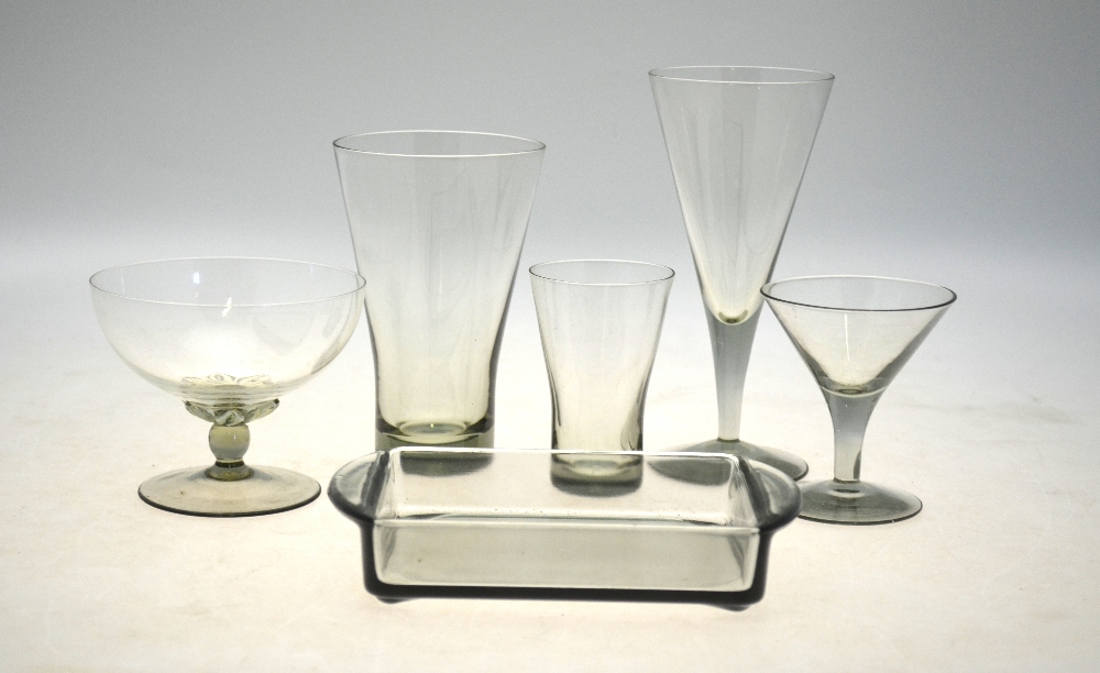Holmegaarde smoke glass - six Clausholm - Image 4 of 7