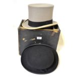 A grey felt top hat by Scott & Co., 'Hat