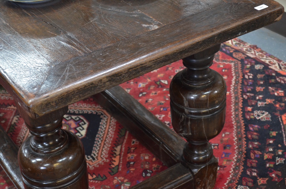 A substantial jointed oak refectory tabl - Image 8 of 9