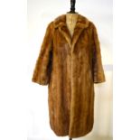 A vintage light brown mink fur coat, 53