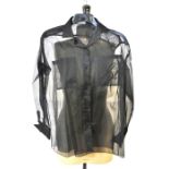 A Bruce Oldfield black organza blouse, a