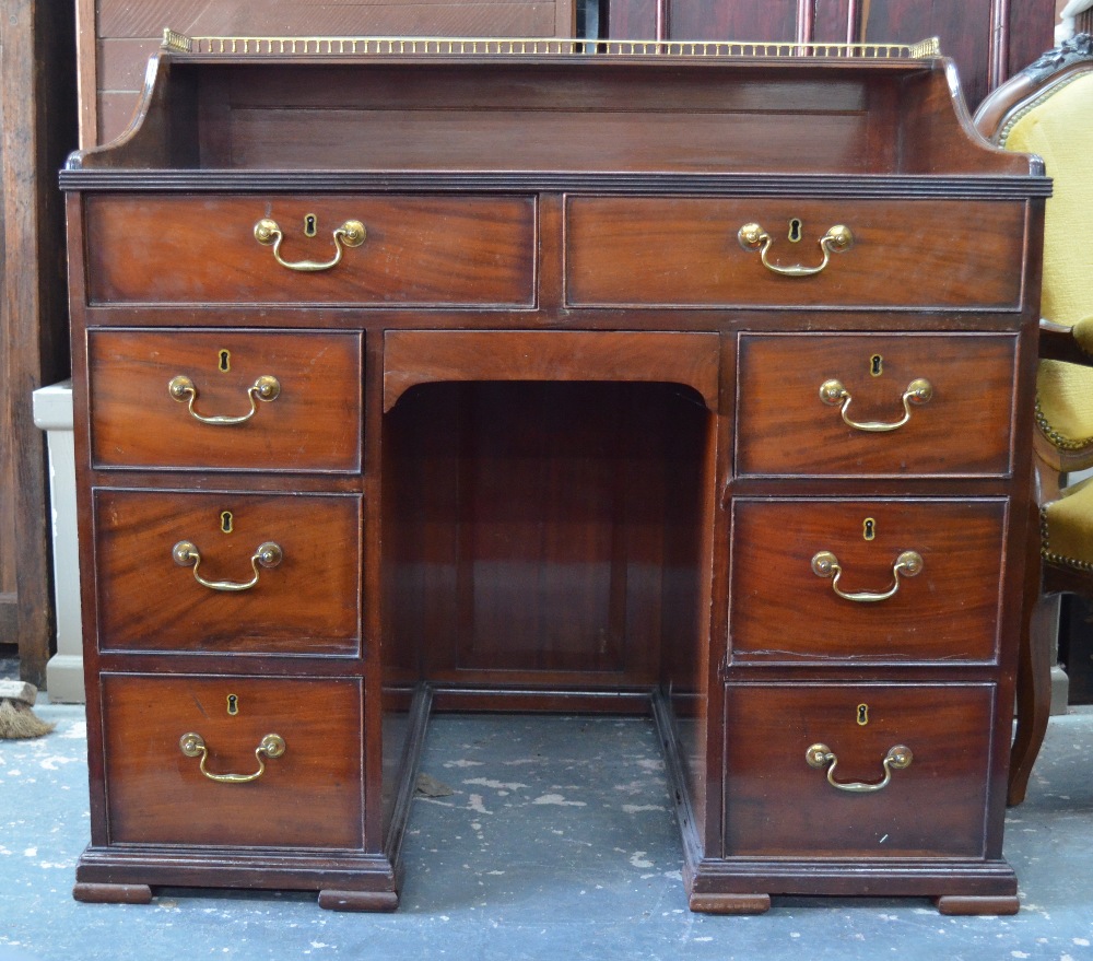 A 19th century mahogany galleried top kn - Image 2 of 5