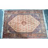 A Persian Qashqai rug, the central reser