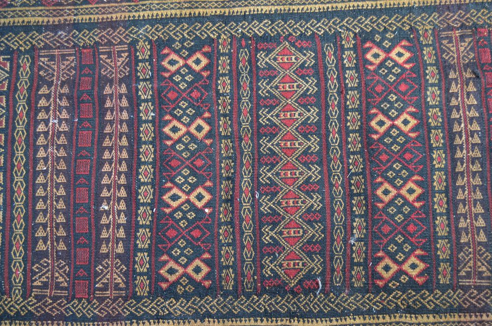 A Persian Ghoochan runner, red/camel rep - Image 3 of 4