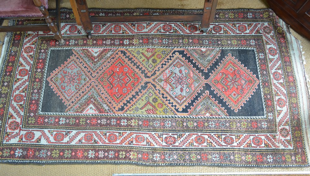 Antique Persian Kurdish rug, geometric d