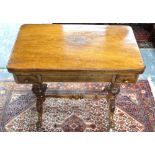 A Victorian walnut games/work table, the