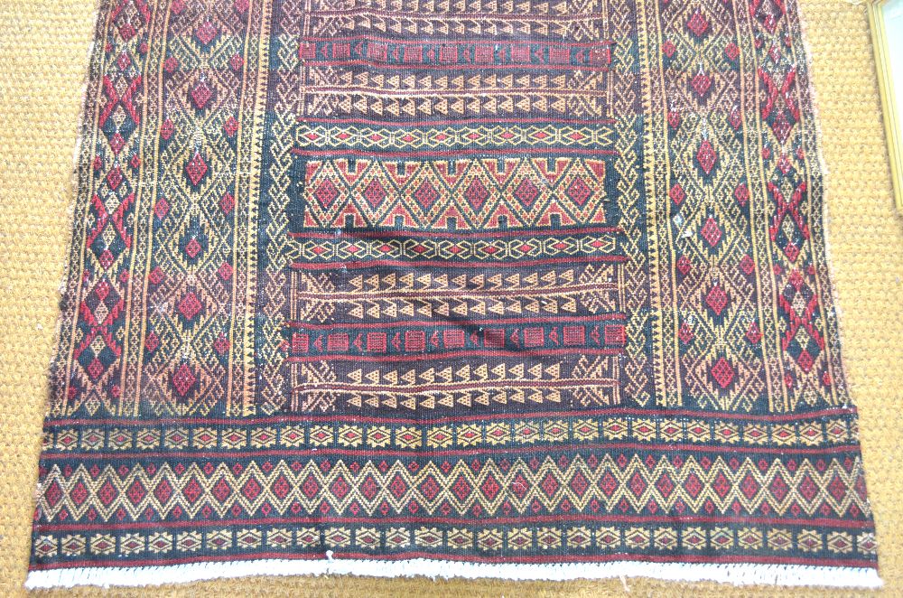 A Persian Ghoochan runner, red/camel rep - Image 2 of 4