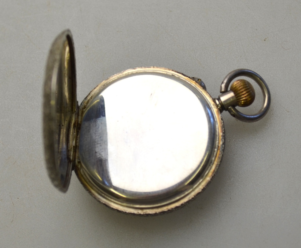 A lady's Swiss 935 standard fob watch with engraved case, - Image 2 of 2