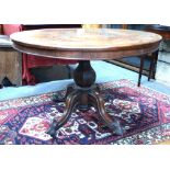 A Victorian rosewood breakfast table, th