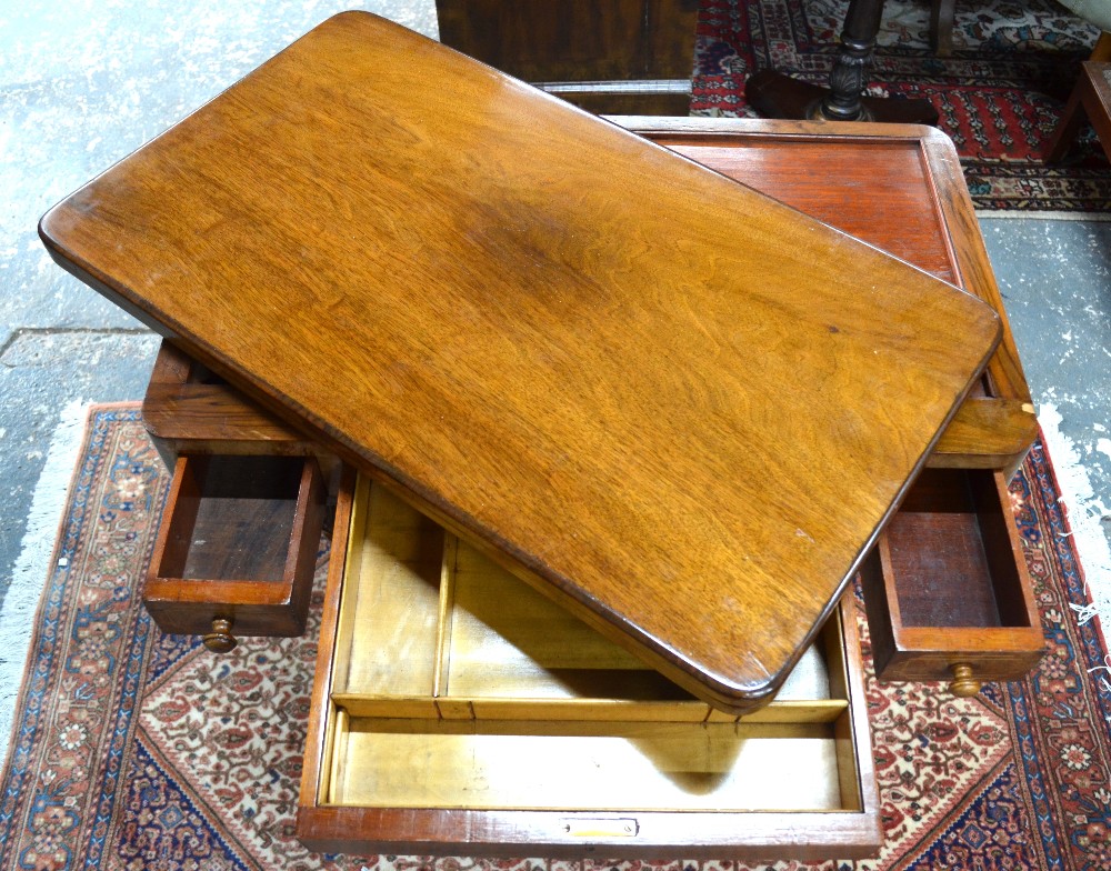 A Victorian walnut games/work table, the - Image 3 of 5
