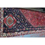 A Persian Shiraz carpet, central linked